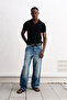 Polo Collar Knitwear Black T-Shirt - 3