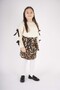Girl's Leopard Pocket Model Skirted Sleeve Detail Suit