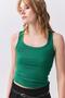Women's Ribbed Look Thick Strap Tank Top 2 Pack Orange Green 9012 - 4