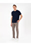 Navy Blue Slim Fit 100% Cotton Crew Neck Basic T-Shirt 50306980-Vr033 - 4
