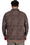 Mode XL Large Size Men's Polo Collar Sweatshirt Printed Thessaloniki U24440 Brown - 4