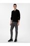 Black Slim Fit Zippered Polo Neck Wool Blend Basic Knitwear Sweater 50312570-Vr046 - 4