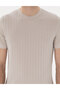 Beige Slim Fit Crew Neck Knitwear T-Shirt 50305991-Vr011 - 6