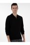 Black Slim Fit Zippered Polo Neck Wool Blend Basic Knitwear Sweater 50312570-Vr046 - 3