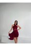 Women's Special Design Waist Tulle Cross Straps & Shirred Dress - 3