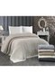 Knitwear Acrylic Knitted Blanket Double 220 X 240 cm Bedspread Pique Poly Beige - 3