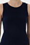 Women's Navy Blue Sleeveless Crew Neck Basic T-Shirt 50300904-Vr033 - 6