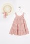Strappy Bow Detailed Powder Color Girl's Dress