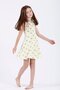 Round Neck Zero Sleeve Sun Metre - Yellow Color Girl's Dress - 3