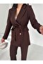 Women's Tie up Blazer Jacket Pants Suit