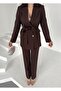 Women's Tie up Blazer Jacket Pants Suit - 2