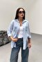Double pocketed back detailed shirt blue - 3