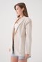 Women's Natur Linen Jacket with Lace Accessories and Stone Detail on the Back 29075 - 7
