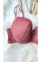 Aysemin Lingerie 5165 Dried Rose Lace Underwire Hollow Cup Gathering Bra - 4