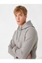 Basic Kapşonlu Sweatshirt Şardonlu