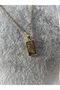 Whell Zircon Stone Gold Steel Necklace