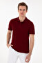 Men's Slim Fit Polo Neck Claret Red Basic T-Shirt 50297984-Vr177 - 3