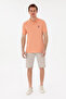 Men's Slim Fit Polo Neck Salmon Basic T-Shirt 50298041-Vr047 - 4