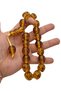 Large Size Special Model Yellow Patterned Color Efe Mascot Powder Amber Prayer Beads