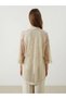 Beige Shawl Collar Openwork Oversize Women's Knitwear Cardigan - 4