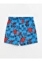 Black Crew Neck Printed Boys' Tank Top and Swim Shorts - 7