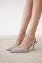 Palma Stone Detailed Transparent Women's Heeled Shoes