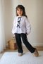 Girl's Bow Detailed Blouse and Pocket Detailed Trousers Set of Two - 3
