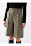 Khaki Women's Comfortable Fit Flat Shorts - 3