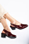 Women's Faux Leather Open-Back Heeled Sandals