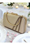 Nude Color Satin Rosegold Stone Evening Dress Bag Evening Bag - 8