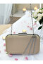 Nude Color Satin Silver Stone Evening Dress Bag Evening Bag - 4