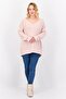 Women V Neck Knitted Sweater, Pink - 4