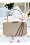 Nude Color Satin Rosegold Stone Evening Dress Bag Evening Bag - 2
