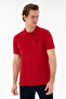 Men's Slim Fit Polo Neck Red Basic T-Shirt 50298041-Vr171