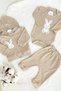 Baby Girl and Boy 3-Piece Cardigan Hooded Set with Rabbit Embroidery Newborn Outfit Cotton
