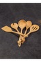 Handmade Antique Sycamore Wood 6 Piece Wooden Spoon & Spatula Kitchen Set with Stand - 2