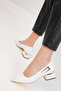 White Patent Leather Women's Classic Heeled Shoes 20366 - 5