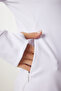 Women's White Finger Detail Hooded Zippered Knitted Sweatshirt Vx00007 - 8