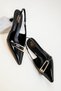 Black Patent Leather Women's Classic Heeled Shoes 20387 - 2