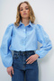 Women's Baby Blue Guipure Woven Premium Shirt Alc-X4366 - 4