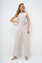 Women's Stone Double-Breasted Collar Striped Self-Tie Jumpsuit ALC-X13800 - 4