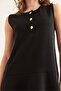 Women's Black Buttoned Skirt Detailed Crepe Dress Elb- 19002345 - 6