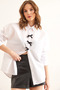 Women's White Bow Detailed Woven Shirt Gml- 19001291