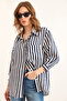 Women's Navy Blue Pocket Striped Bofriend Modal Textured Shirt Gml- 19001296