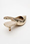 Value Gold Patterned Women's Heeled Shoes - 4