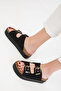 Black Suede Women's Slippers 20327 - 3
