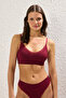 Ten-Bordo 2li Seamless/Dikişsiz Dantelli Balensiz Kapsız Askılı Bralette Sütyen THMSS25SU00018 - 5
