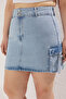 Açık Mavi Kargo Cepli Denim Etek TBBSS23AZ00057 - 3