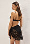 Siyah Örme Plaj Mini Pareo TBESS25PR00008 - 4