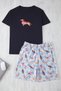 Lacivert Family Regular Fit Dog Printed Knitted Pajama Set Tmnss25Pt00066 - 2